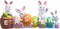 Easter Bunny Eggs with The Word Easter Resin Centerpiece Decor 4 Rabbits Bunny & Egg Tabletop
